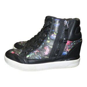 Guess GBG Los Angeles Sneakers GGNelly Floral hi top wedge sneakers 7.5